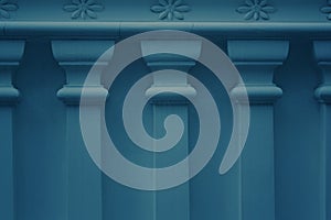 Blue tone background with patterned wall