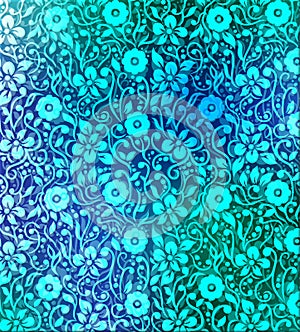 Blue tone floral textured background illustration