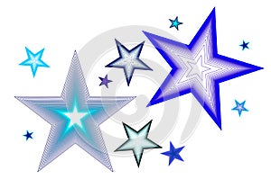 Blue Tone Stars Vector