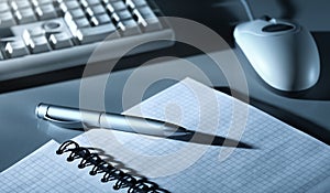 Blue toned office tools