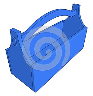 Blue tool box, illustration, vector