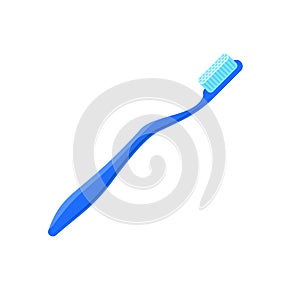 Blue toothbrush icon, flat style