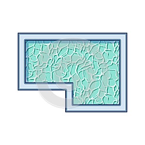 blue top view pool cartoon vector illustration
