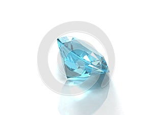 Blue topaz isolated on white background