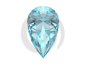 Blue topaz isolated on white background