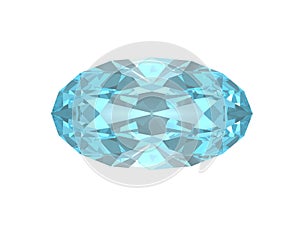 Blue topaz. Oval form.