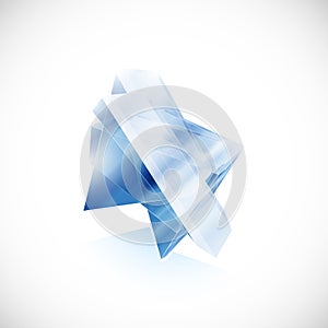 Blue topaz shard crystal icon logo template
