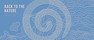 Blue Topographic Map Lines Vector Background for Design Projects