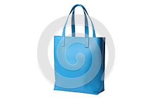 Blue Tote Bag On White Background