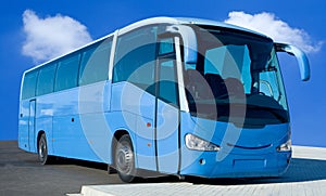 Blue Tour Bus