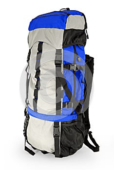 Blue tourist backpack