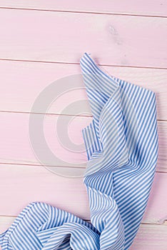 Blue towel over table