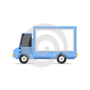 Blue track with banner. Vector illustration for gps, logistics, comerce, service concept.