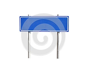 Blue traffic sign isolated on white background