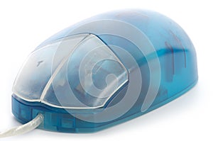 Blue translucent mouse