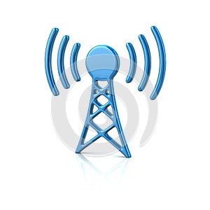 Blue transmitter tower icon