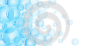 Blue transparent bubbles background