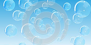 Blue transparent bubbles background