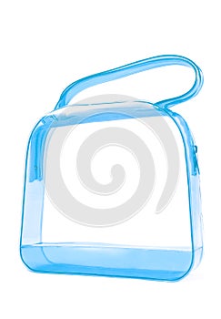 Blue transparent handbag