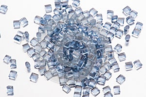 Blue transparent polymer resin