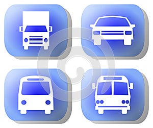 Blue transport buttons