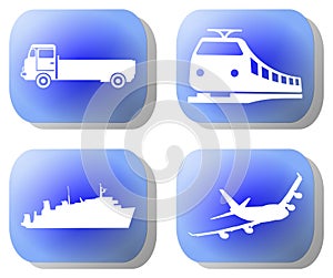 Blue transport buttons