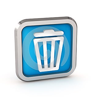 Blue trash bin icon