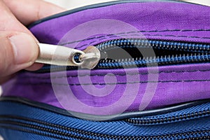 Blue travel bag on a white background