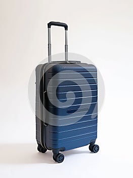 Blue travel suitcase.