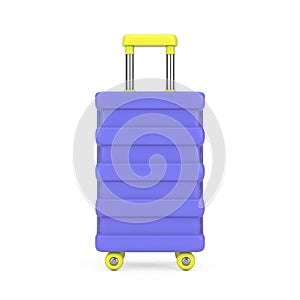 Blue Travel Suitcase Web Icon Sign. 3d Rendering