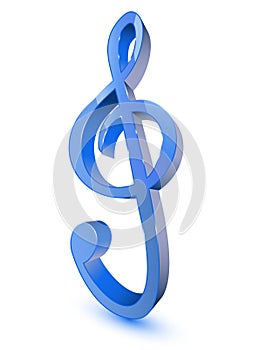 Blue treble clef symbol