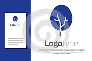 Blue Tree icon isolated on white background. Forest symbol. Logo design template element. Vector