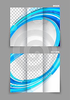 Blue tri fold brochure