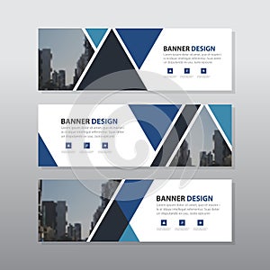 Blue triangle abstract corporate business banner template,