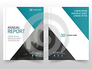 Blue Triangle annual report Leaflet Brochure Flyer template design, book cover layout design, abstract business presentation