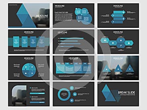 Blue triangle Bundle infographic elements presentation template. business annual report, brochure, leaflet, advertising flyer,