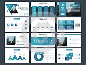 Blue triangle Bundle infographic elements presentation template. business annual report, brochure, leaflet, advertising flyer,