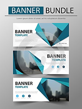 Blue triangle concept business banner template, header cover for website design template. horizontal banner template