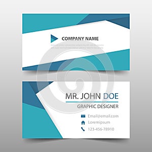 Blue triangle corporate business card, name card template ,horizontal simple clean layout design template , Business banner