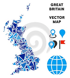 Blue Triangle Great Britain Map