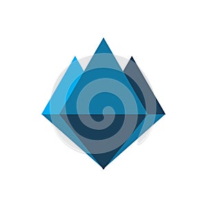 Blue triangle mountain logo design