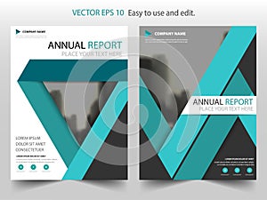 Blue triangle Vector Brochure annual report Leaflet Flyer template design, book cover layout design, abstract presentation