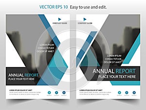 Blue triangle Vector Brochure annual report Leaflet Flyer template design, book cover layout design, abstract presentation