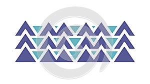 Blue Triangle Wave Geometric Pattern Art, vector design Generative AI