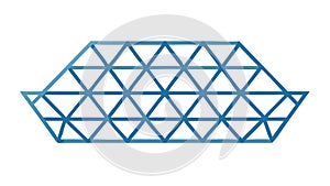 Blue Triangular Geometric Grid, Abstract Wireframe Pattern, vector design Generative AI