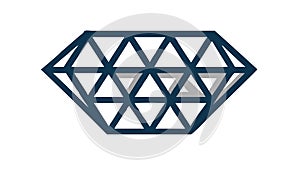 Blue triangular geometric pattern, bold abstract design element, vector design Generative AI