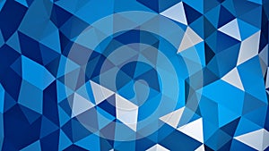 Blue triangular polygonal chaotic surface 3D rendering