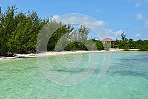 Blue tropical ocean at Green Turtle Cay in Bahamas photo