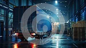 The truck in warehouse.AI generated image