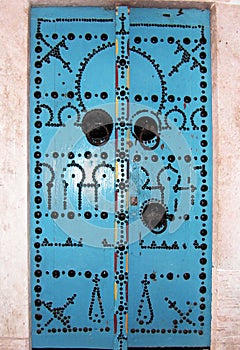Blue tunisian doors